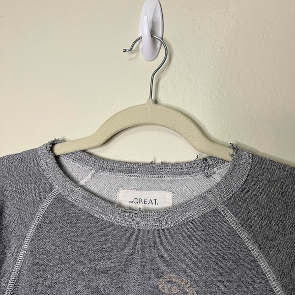 THE GREAT. Heather Gray Printed Sweatshirt - Picture 5 of 7